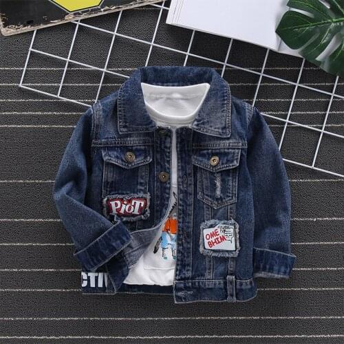 Letters Waterwashed Boys Denim Jacket Baby Girls Spring Fall Jean Coat Childrens Clothes baby girl jacket baby Toddler Clothes