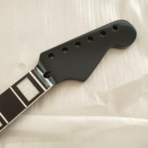 Black 22 Frets 25.5" Maple Rosewood Fretboard Inlay Guitar Neck Electric Guitar parts