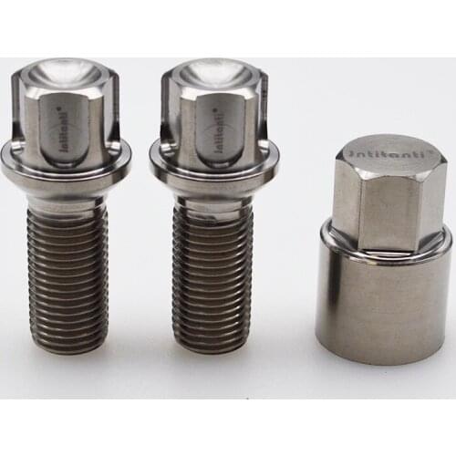 M14*1.5*28 Silver ball seat Gr5 titanium wheel hub anti-theft bolt for VW