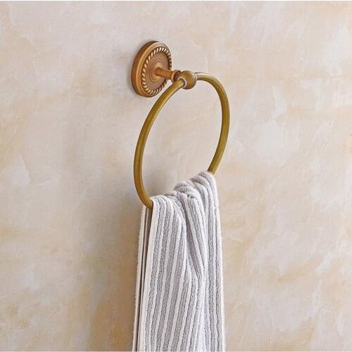 Bath Towel Ring Hand Towel Rack Wall Mount Copper Circle Towel Holder Bathroom Hardware Accessory
