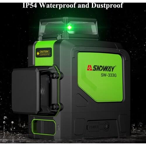 12 Lines Cross Lines Laser Level Green/Red Beam Vertical and Horizontal High Precision 3D Automatic Self Leveling 360 Degree