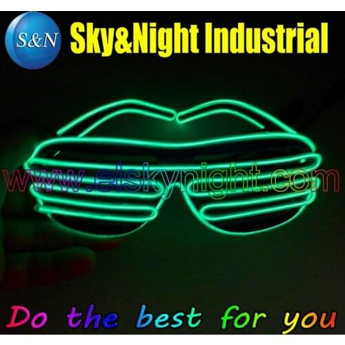 Fashion Flashing el wire shutter Sun glasses with 3V inverter-Orange For Parties blinking led glasses DJ party toys