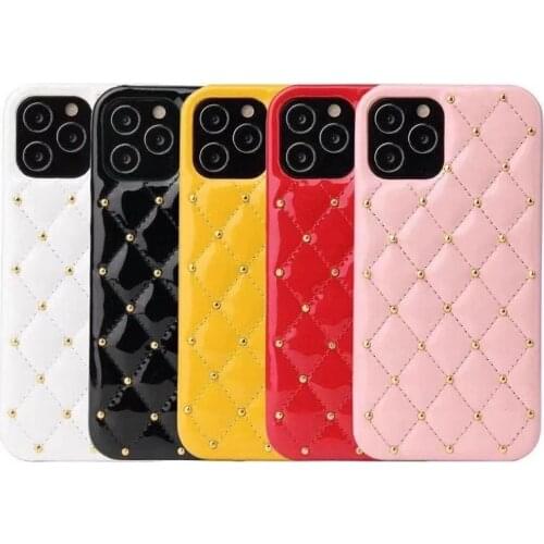 Soft Silicone Leather Phone Case for iPhone 11 12 Pro MAX 11 12 Pro 12 Mini 11 12 Cover Case diamond Lattice Leather Phone Case