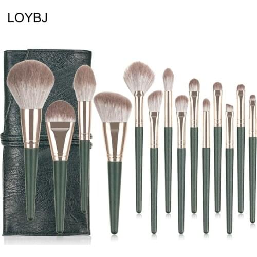 LOYBJ 14pcs Makeup Brushes Set Professional Foundation Powder Brush Blush Eyeshadow Eyebrow Face Eye Cosemtic Make Up Tools Kit