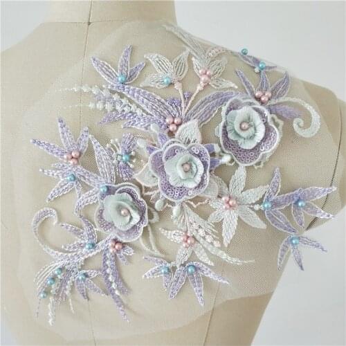 New collage-colored bead sequin childrens wear dress waist shoulder decorative sewing lace patch flower DIY accessories