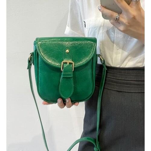 Hasp Solid Color PU Leather Mini Crossbody Bags for Women 2021 Summer Trendy Shoulder Handbags and Purses Lady Party Purses