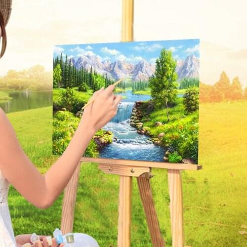 Landscape Nature Painting By Numbers Set Oil Paints 50*70 Canvas Pictures Loft Wall Picture For Handicraft