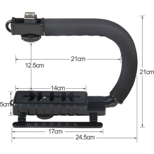 Lightdow U Shape DSLR Camera DV Camcorder Video Flashlight Action Stabilizer Grip Handle Holder Flash Bracket