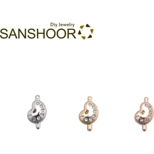 SANSHOOR Cute Art Palette Keeper Slide Charms Fit 10mm Width Wrapped Leather Bracelet For Women Valentines Day Gift 3Pcs