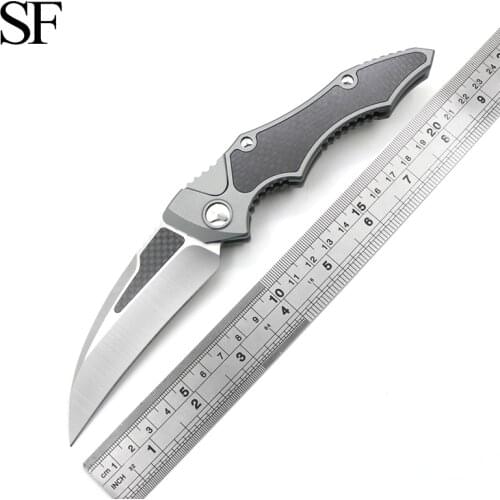 SF OTF Micro Hawk D2 Steel Aviation Aluminum + Carbon Fiber Handle Outdoor EDC Hunting Survival Auto Knife Free Shipping