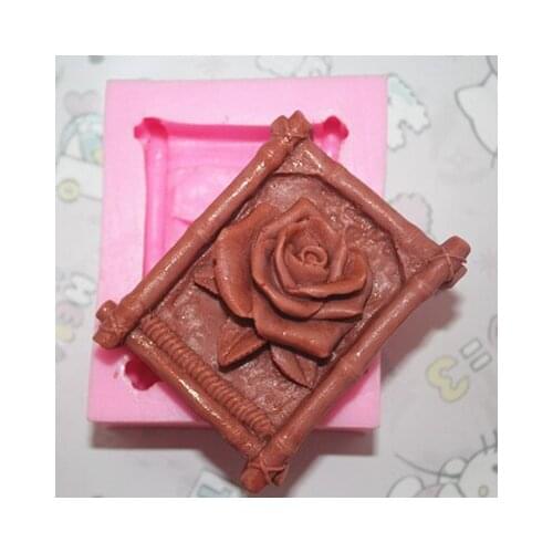 Silicone soap mold C271 Rose shape fondant cake chocolate clay mould wholesale mould tools