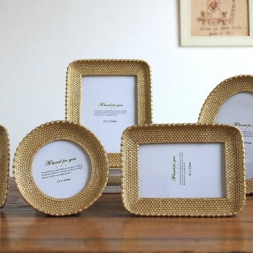 Vintage European Style Golden&Sliver Round Photo Frame Home Family Decorn Resin Picture Frame Creative Wedding Birthday Gifts