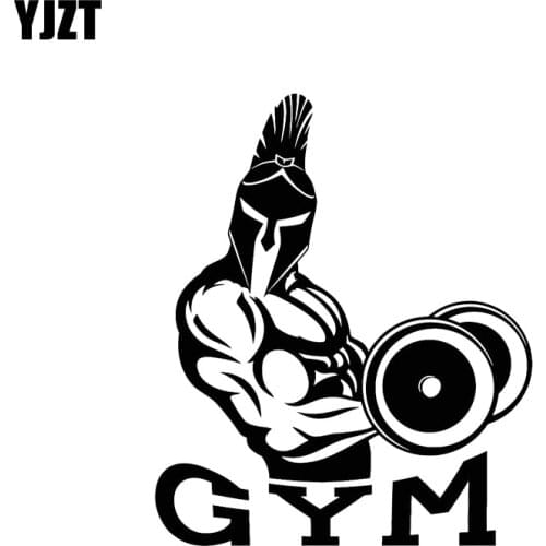 YJZT 10.1*12.1CM Training Roman Warrior Soldier Gym Decal Black/Silver Covering The Body Car Sticker Vinyl C20-1768