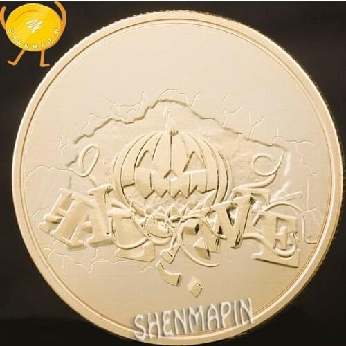 Halloween Smiling Face Pumpkin Commemorative Coin Magic Scarecrow Coins Collectibles Christmas Decorations New Years Eve Gifts