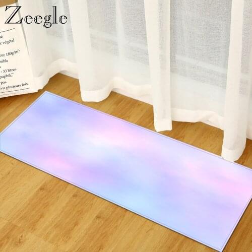 Zeegle Printed Doormat Long Soft Door Mat Anti-slip Carpet Dustproof Indoor Mat Entrance Door Floor Mat Living Room Rug Foot Rug