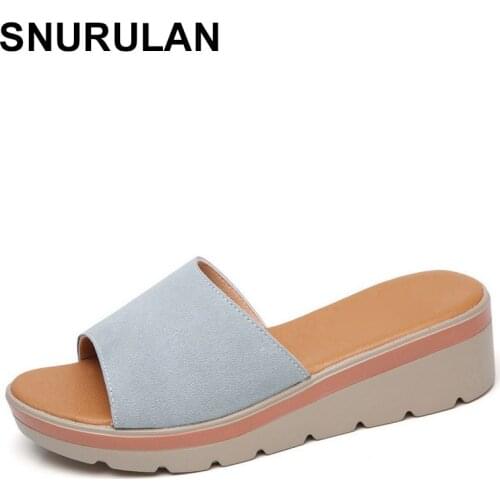 SNURULANWomens summer slippers, open toe sandals, platform sandals, womens sandals, womens beach shoes, E102