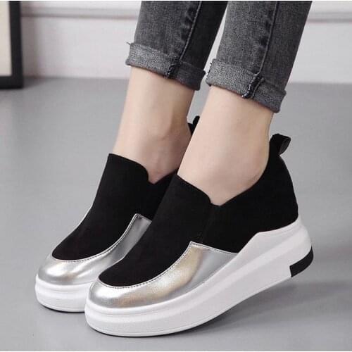 2021 Spring Autumn Womens Shoes ladies Platform Woman Casual Slip On Shoes Female Shoe Breathable Height Increasing shoes