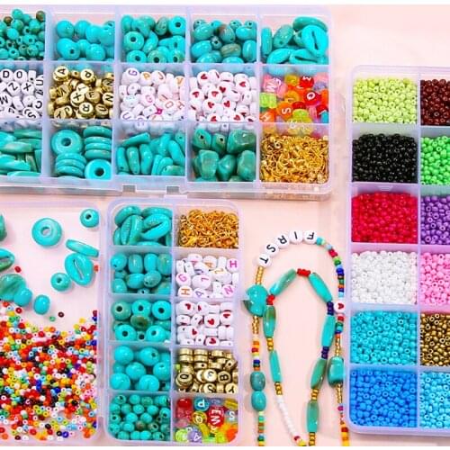 1Box Mixed Color Charm Czech Glass Seed Beads Letter Beads For Jewelry Making Handmade Diy Bracelet Accessories