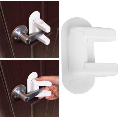 1pc Kids Safety Door Lock Plastic Door Lever Lock Protection Doors Handles Security Latch Locking Door Hardware