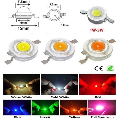 100PCS 1W 3W LED COB Lamp Chip White Red Blue Yellow Pink UV RGB Mini LED Bulb Diode Beads For DIY LED Floodlight Spotlight