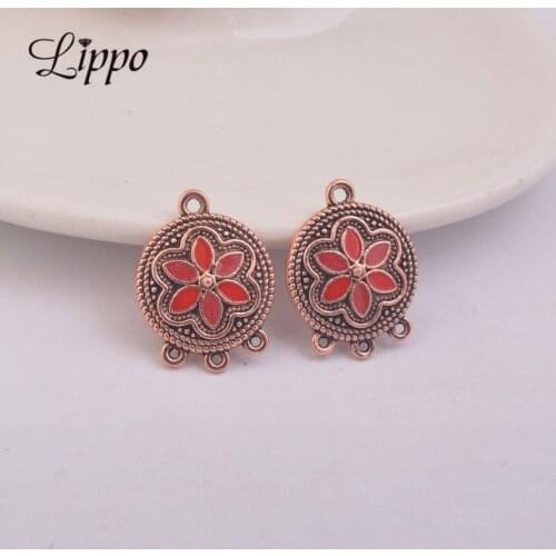 12pcs 18*24mm Champagne Gold Connector Jelwery Earring Charm Metal Alloy Connectors