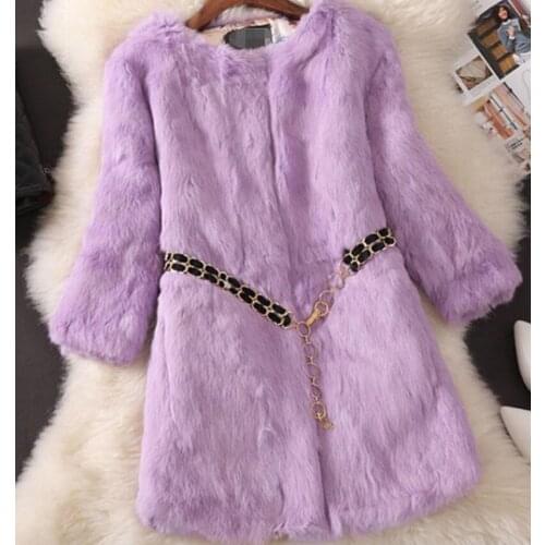 2020 new womens fur coats imitation rabbit fur jacket round neck Slim high quality free size feminine clothing parks outerwear