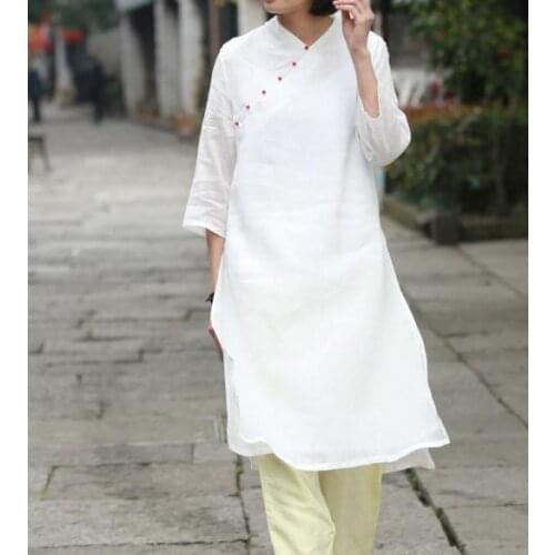 2020 Original beautiful Improved cheongsam jade buckle womens Dresses 18061-43