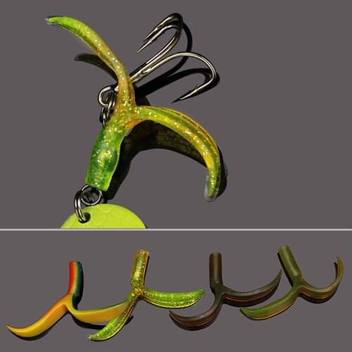 5 pcs Soft Lure Tail for Lures Spoons Bass Fishing Hooks Split Tail Fishing Baits 6.5 x 4cm for Fisherman