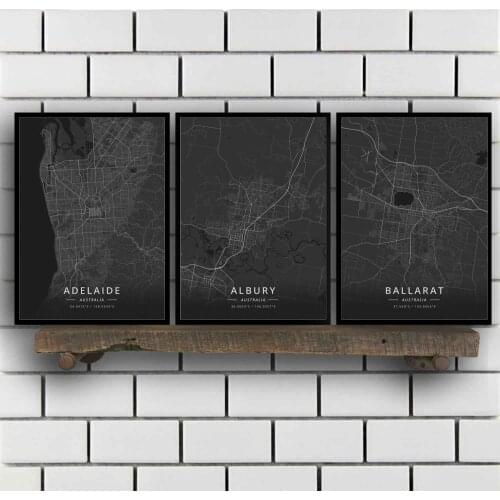 Adelaide Albury Ballarat Bendigo Brisbane Bunbury Bundaberg Cairns Canberra Coffs Harbour Darwin Geelong Australia Poster