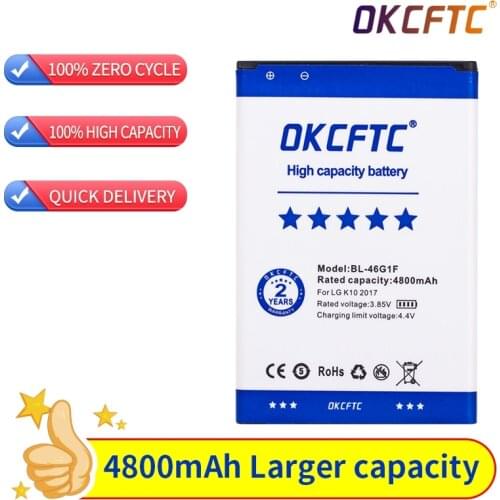 BL-46G1F Battery for LG K10 2017 Version K20 Plus TP260 K425 K428 K430H m250 Mobile phone repair battery 4800mAh with Track Code