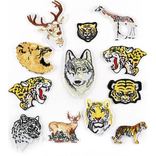 Animal Protection Association Protect Forest Wildlife Morale Emblem Tiger Wolf Leopard Deer Bear Giraffe Animals Patches