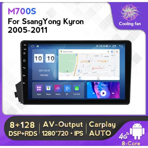 Android 10.0 6+128G DSP 2.5D IPS Screen Car GPS Radio Player For Ssang Yong Actyon Kyron Multimedia Carplay 4G Lte WIFI BT