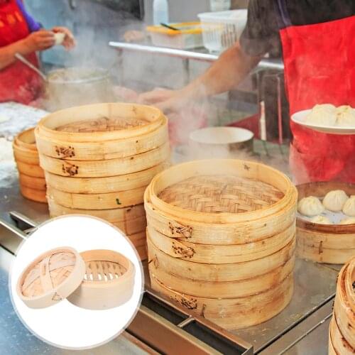 1 Set Bamboo Steamer Kitchen Food Steamer with Lid Cooking Tool