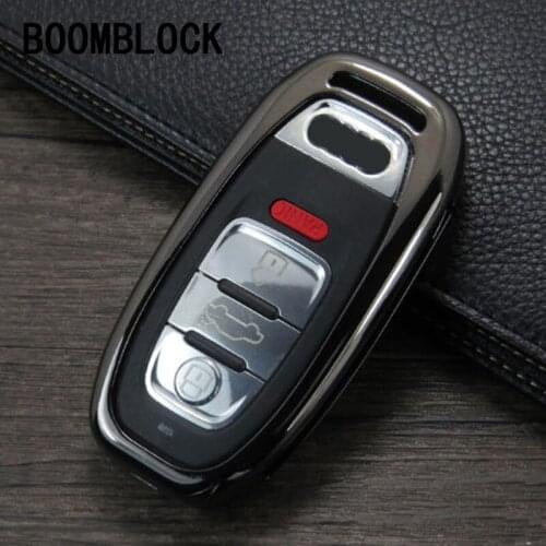 BOOMBLOCK 1PCS Car-Styling For Audi A4 B8 B7 A6 C7 A5 A7 A8 Q5 S5 S6 S7 Zinc alloy Car Key Cover Case Shell