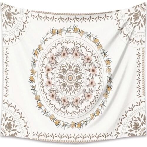 Flower and Leaves Mandala Bohemia Tapestry for Livingroom Photography Wall Decor