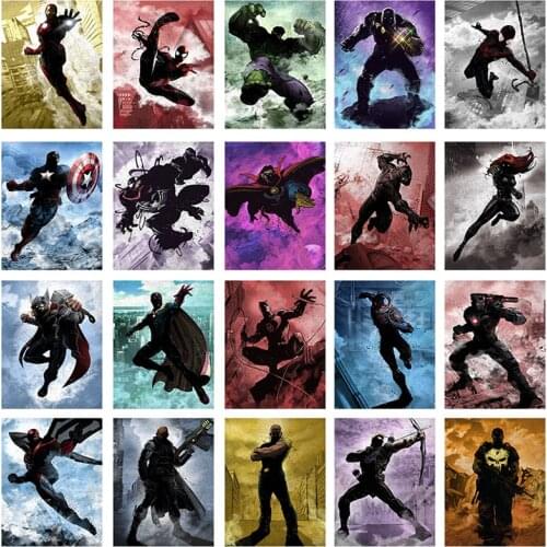 Marvel Movie Canvas Paintings Superhero Iron Man Captain America Poster and Print Avengers Wall Art Picture for Home Decoration