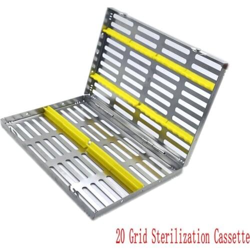 1pc Dental Sterilization Rack Surgical Autoclavable Sterilization Box 20 Grid Dental Cassette Disinfection Tray Dentist Tools