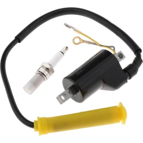 UTV Ignition Coil W/ Spark Plug Black Fit For Honda 400 TRX400EX XR400R Replace 30500-HN1-003