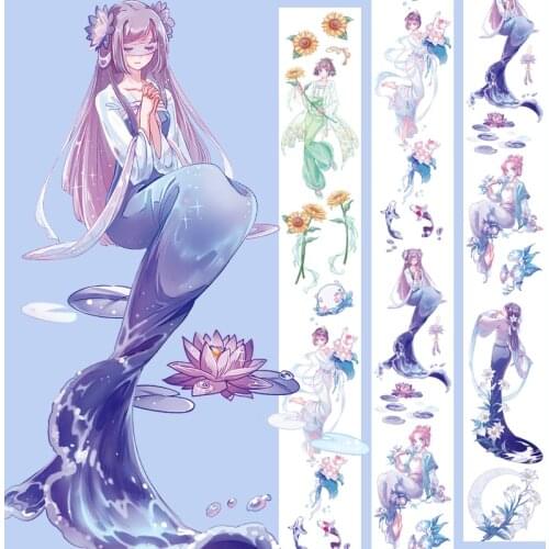 Fairy Summer Flower Girls Washi Tapes Bullet Journal Masking Tape Adhesive Tape DIY Scrapbooking Washi Stickers