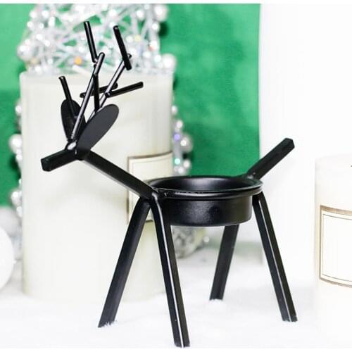 Creative Christmas Elk Shape Candlestick Iron Candle Holder Party Home Kitchen Festival Decor Ornaments