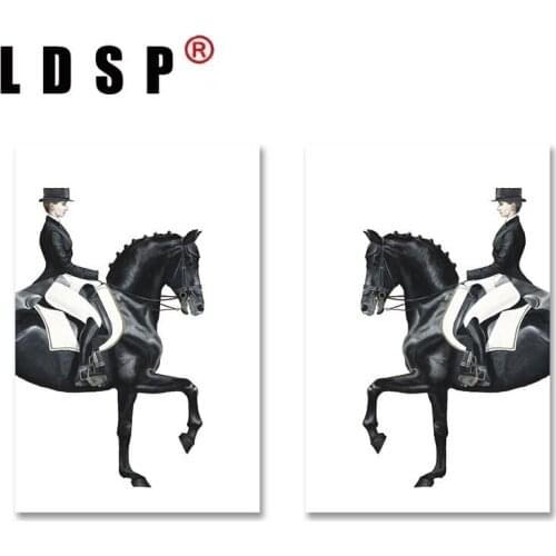 LDSP Canvas Paintings Modern Luxurious Figure Horse Abstract Posters Print Wall Art Minimalist Pictures Living Room Home Decor