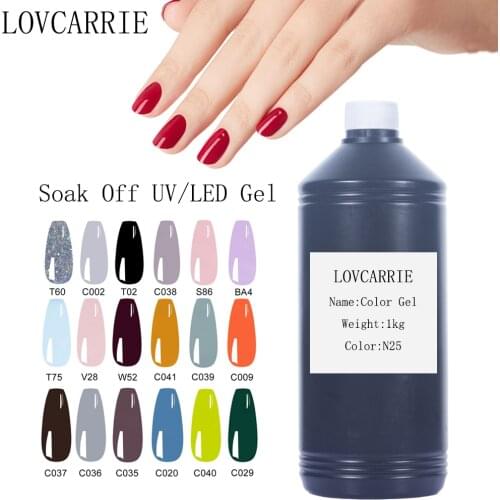 LOVCARRIE 1000g UV Nail Gel Polish Bulk Top Quality Nail Gel Varnishes Black White Gel Nail Varnishes Wholesale Gellak for Salon