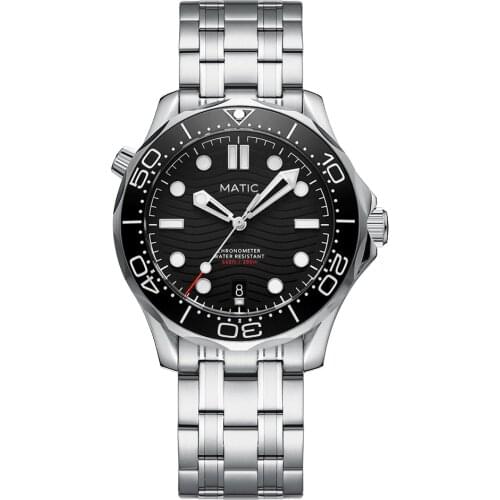 MATIC DIVER200M 41mm PT5000 Mechanical Wristwatches [Black Dial with Lumed Bezel Insert]