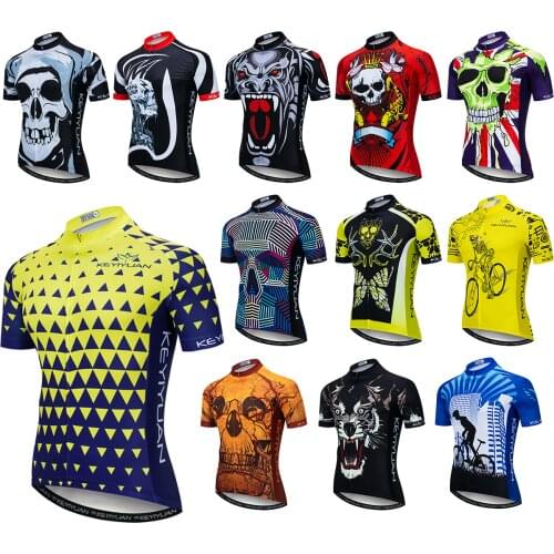 KEYIYUAN 2021 Men Cycling Jersey Summer Short Sleeved Quick Drying Bicycle Team Racing Clothing MTB Shirt Maillot Ciclismo