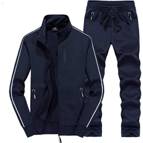 Plus size L~7XL 8XL Sportswear Men Autumn winter Set Mens Tracksuit Sweatshirt Hoodies+ Pants Man Casual Sporting Suits clothing