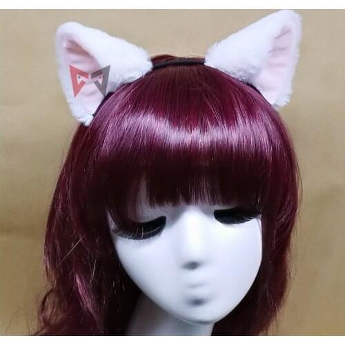 New Cat White Black Ears Headwear Hairhoop Maid Lolita Cosplay Stage Performance Prop For Christmas Holiday Custom Made