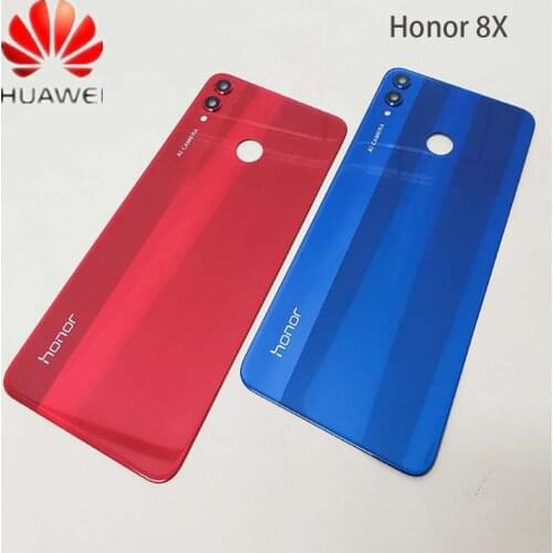 Original Honor 8X Battery Cover Rear Glass Door Housing Case Back Panel For HUAWEI Honor 8X Battery Cover + Sticker Adhesive