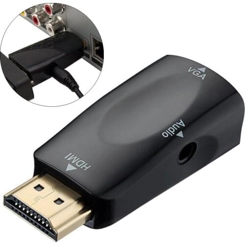 HDMI to VGA Adapter Audio Cables Converter Male to Female HD 1080P For PC Laptop TV Box Projector Cable