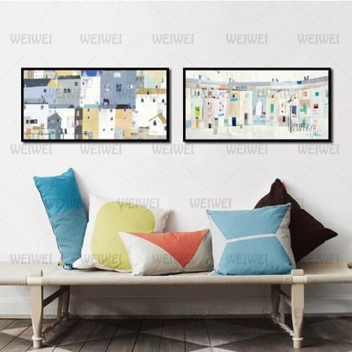 Poster Abstract Drawing Crowded House Wall Art Canvas Painting Home Decoration Prints for Living Room and Bedroom Frameless