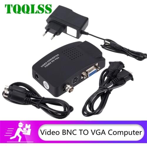 VGA BNC S VIDEO to VGA Video Converter VGA Out Adapter BNC to VGA Converter Composite Digital Switch Box Box WITH DC CABLE